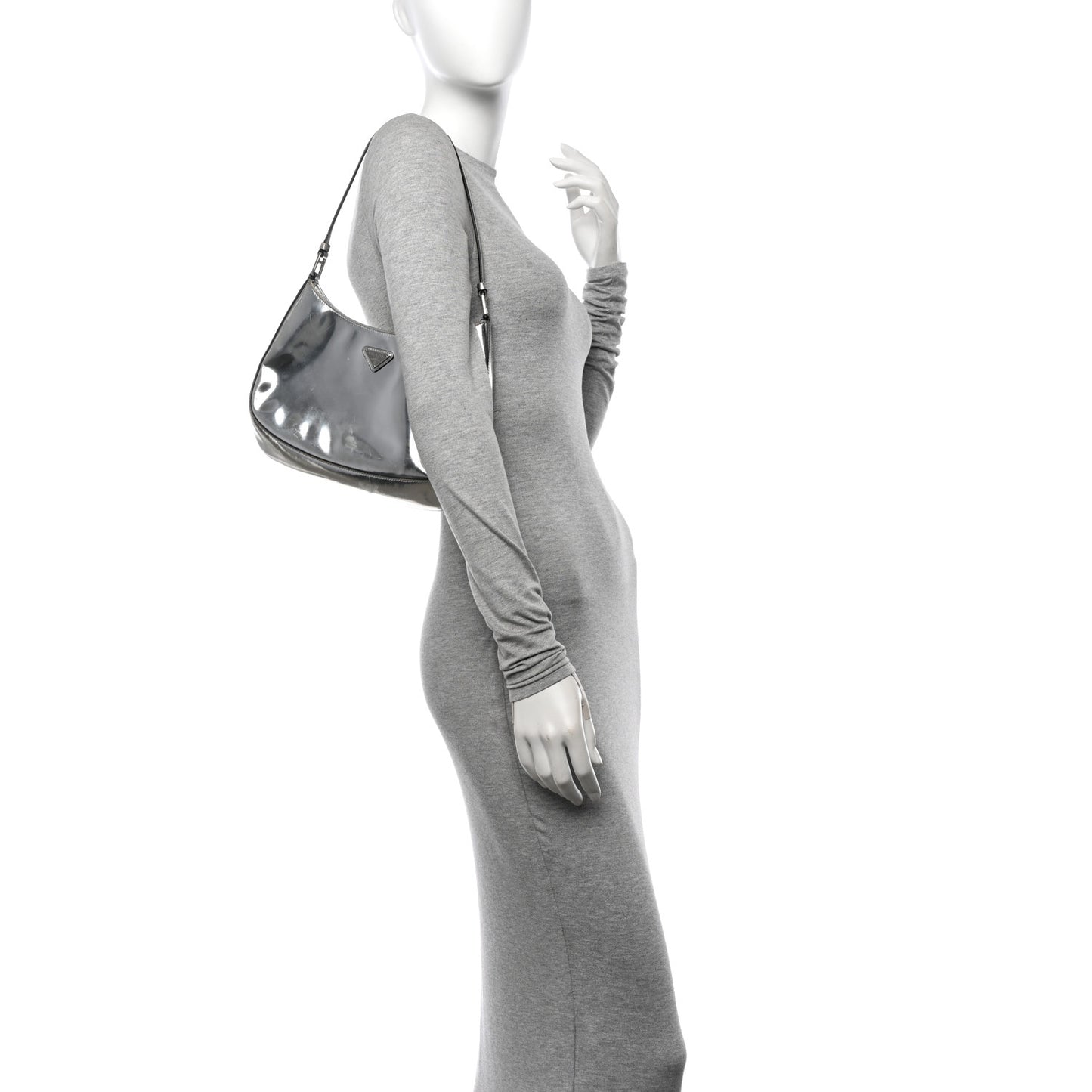 Spazzolato Cleo Shoulder Bag Argento