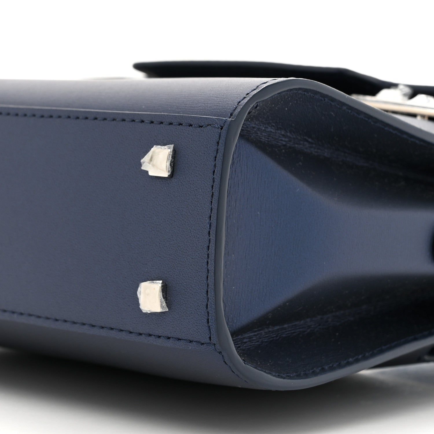 Delvaux Box Small Tempete Satchel Satin Navy 9 of 10