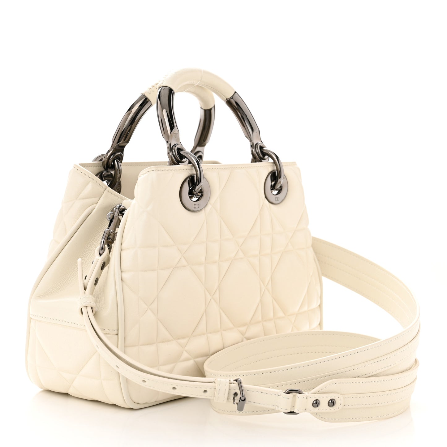 Calfskin Cannage Small The Lady 95.22 Ivory