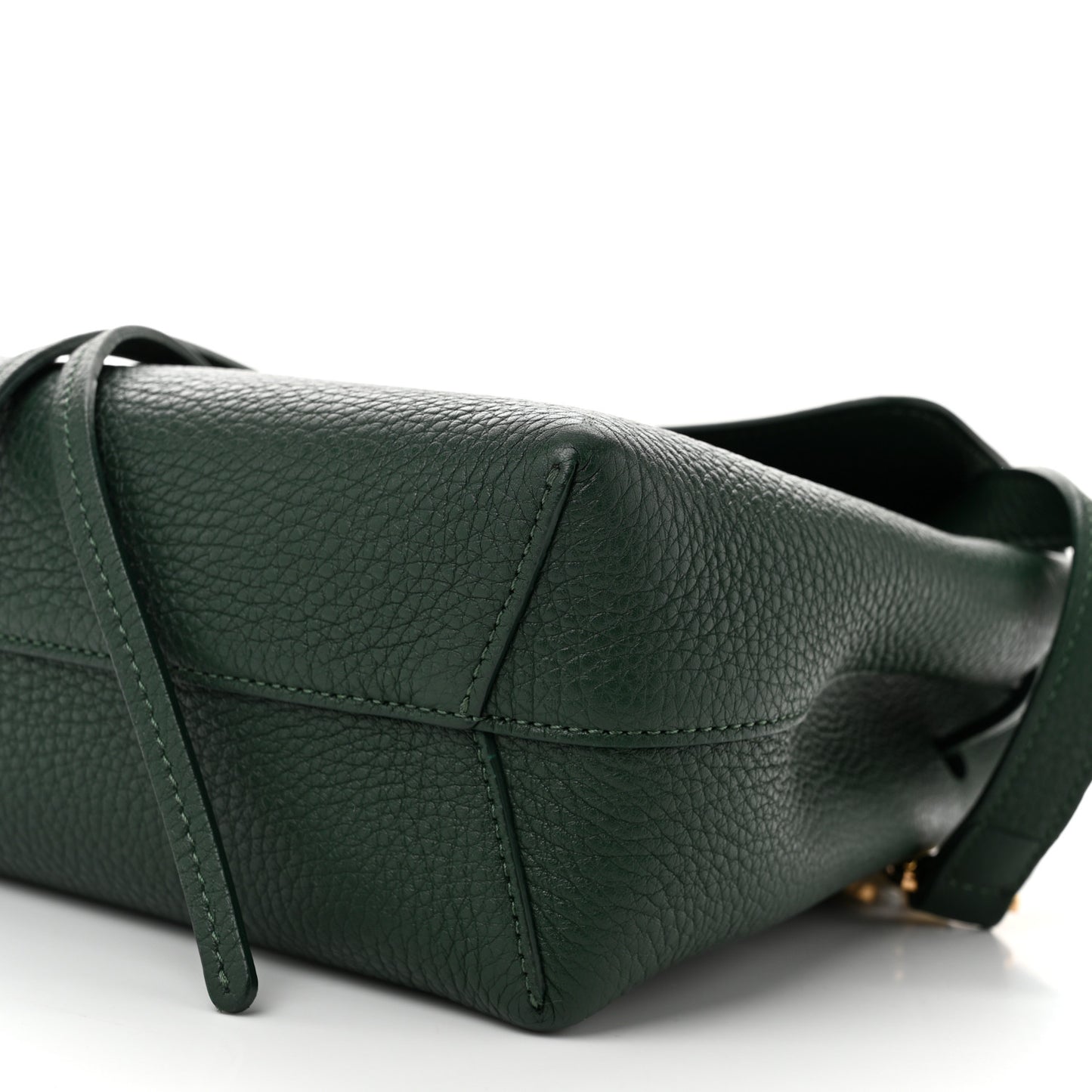 Tumbled Calfskin Mini Lady Bag Moss