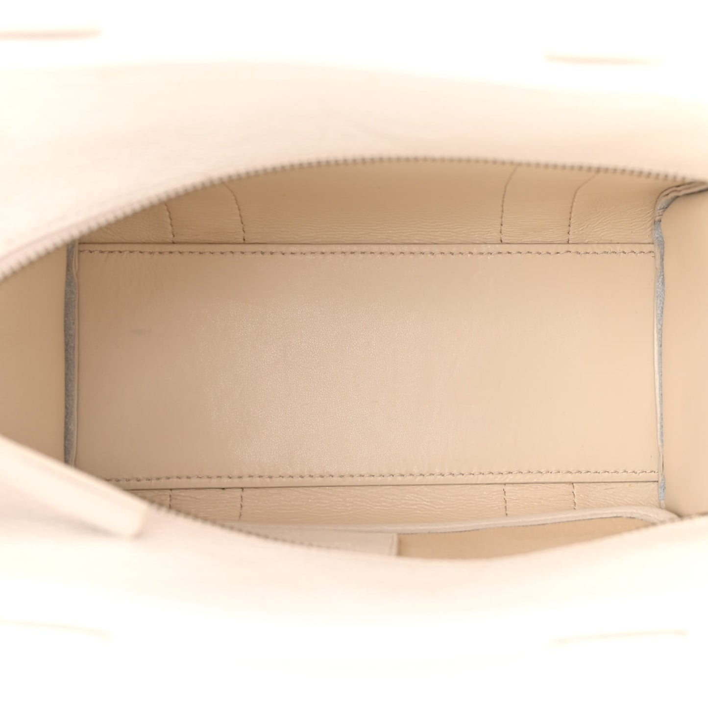 Grained Calfskin Mini The Tote Bag Cotton Silver
