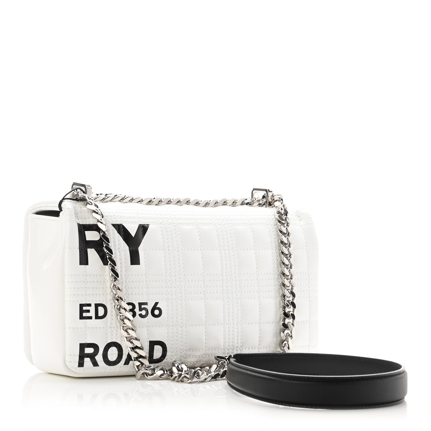 Burberry Patent Quilted Horseferry Print Small Lola Bag White 3 of 8