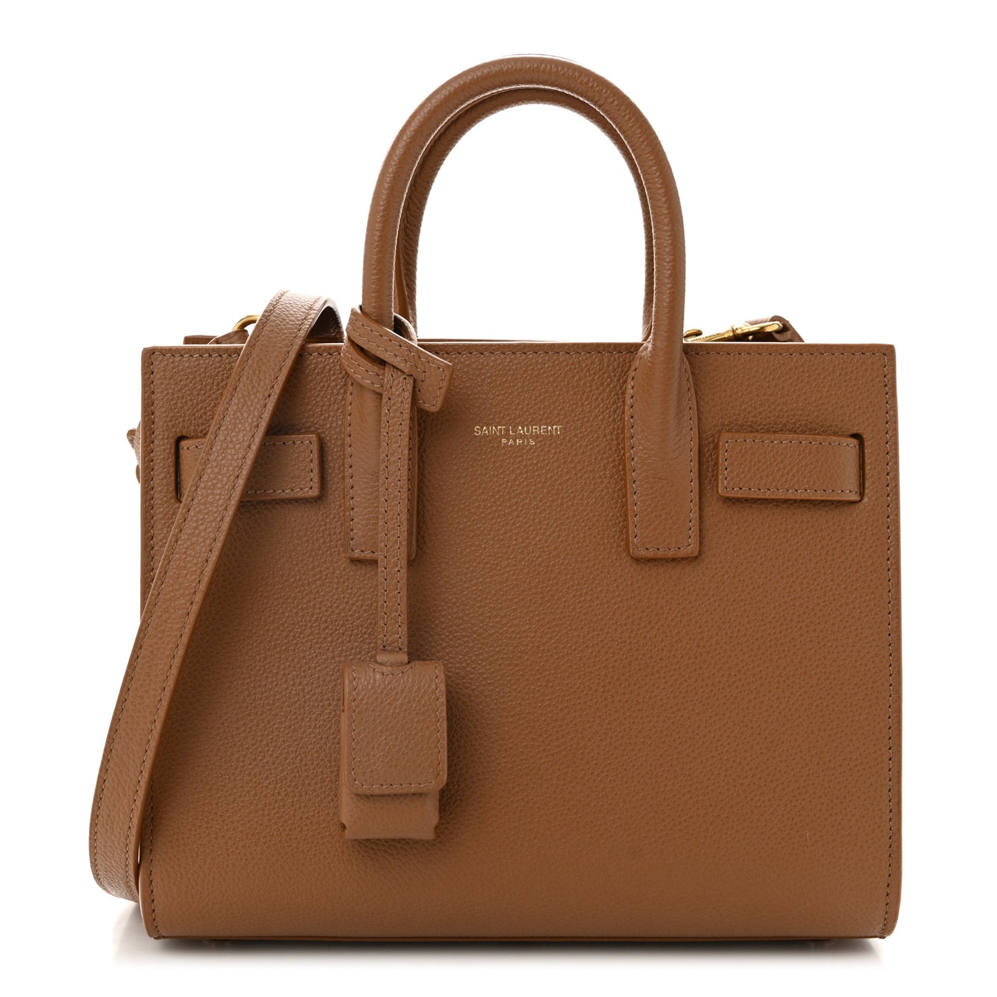 Grained Calfskin Nano Sac De Jour Cinnamon