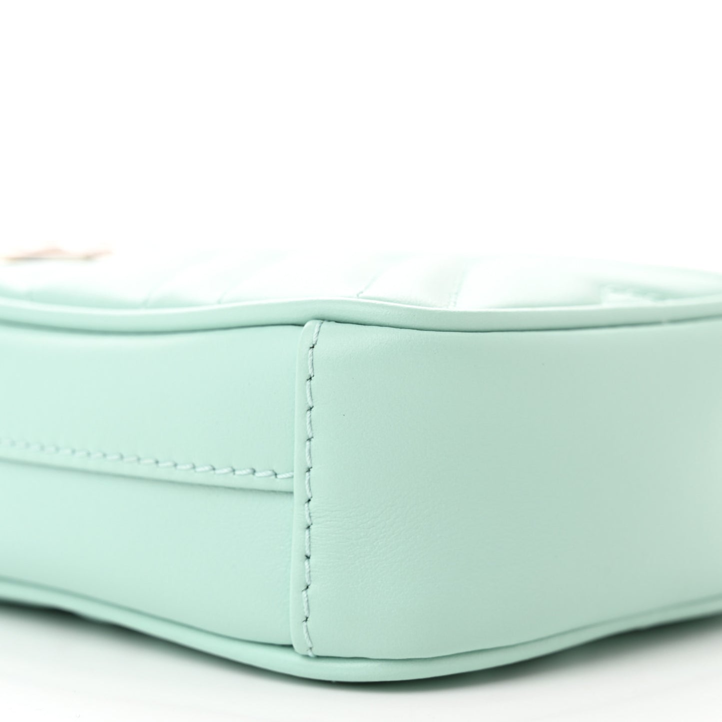 Calfskin Matelasse Mini GG Marmont Crossbody Bag Water Green