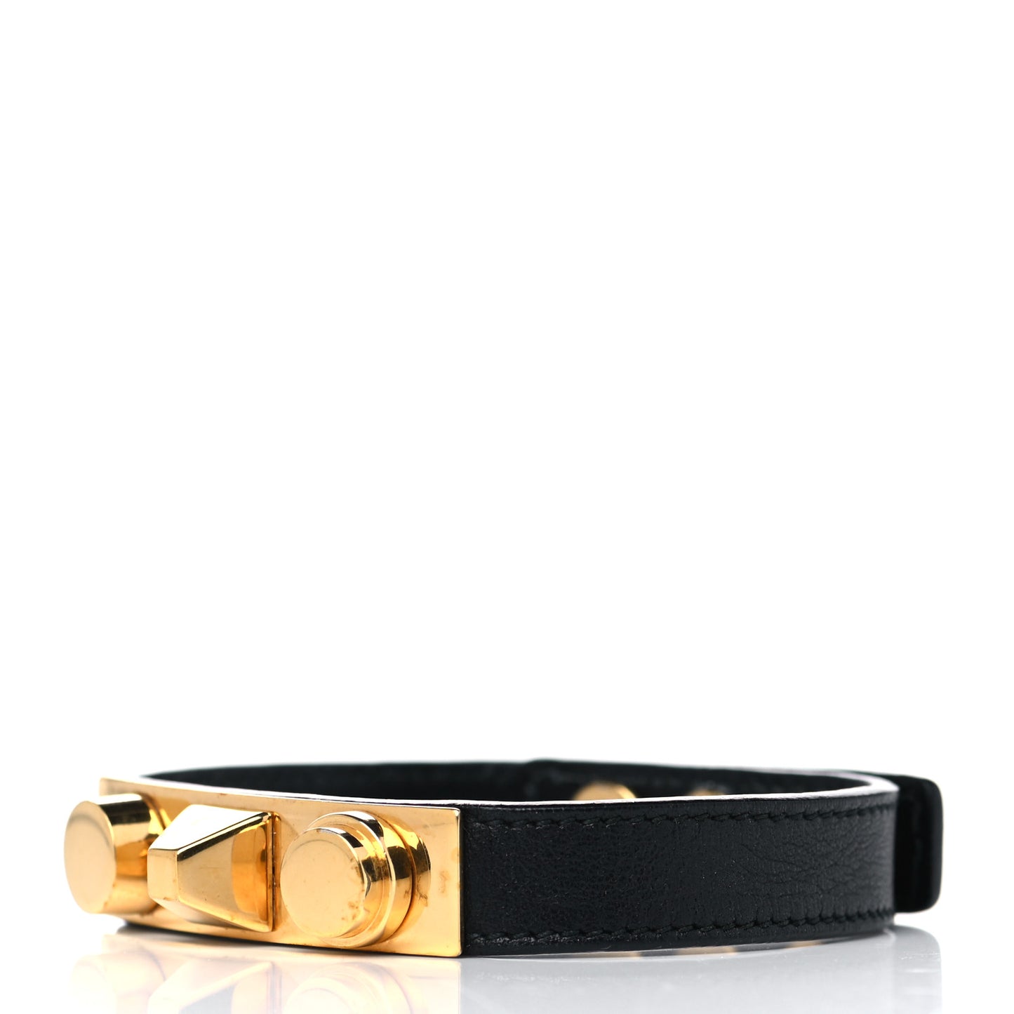 Calfskin 3 Clous Bracelet Black