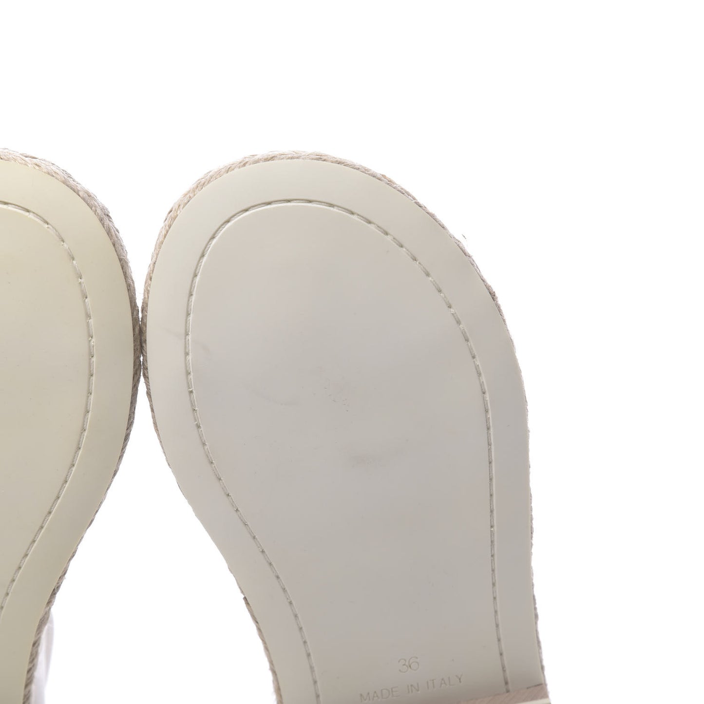 Calfskin Espadrille Sandals 36 White