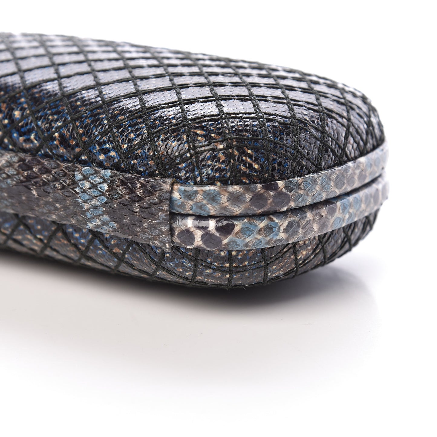 Karung Watersnake Intrecciato Knot Clutch Blue