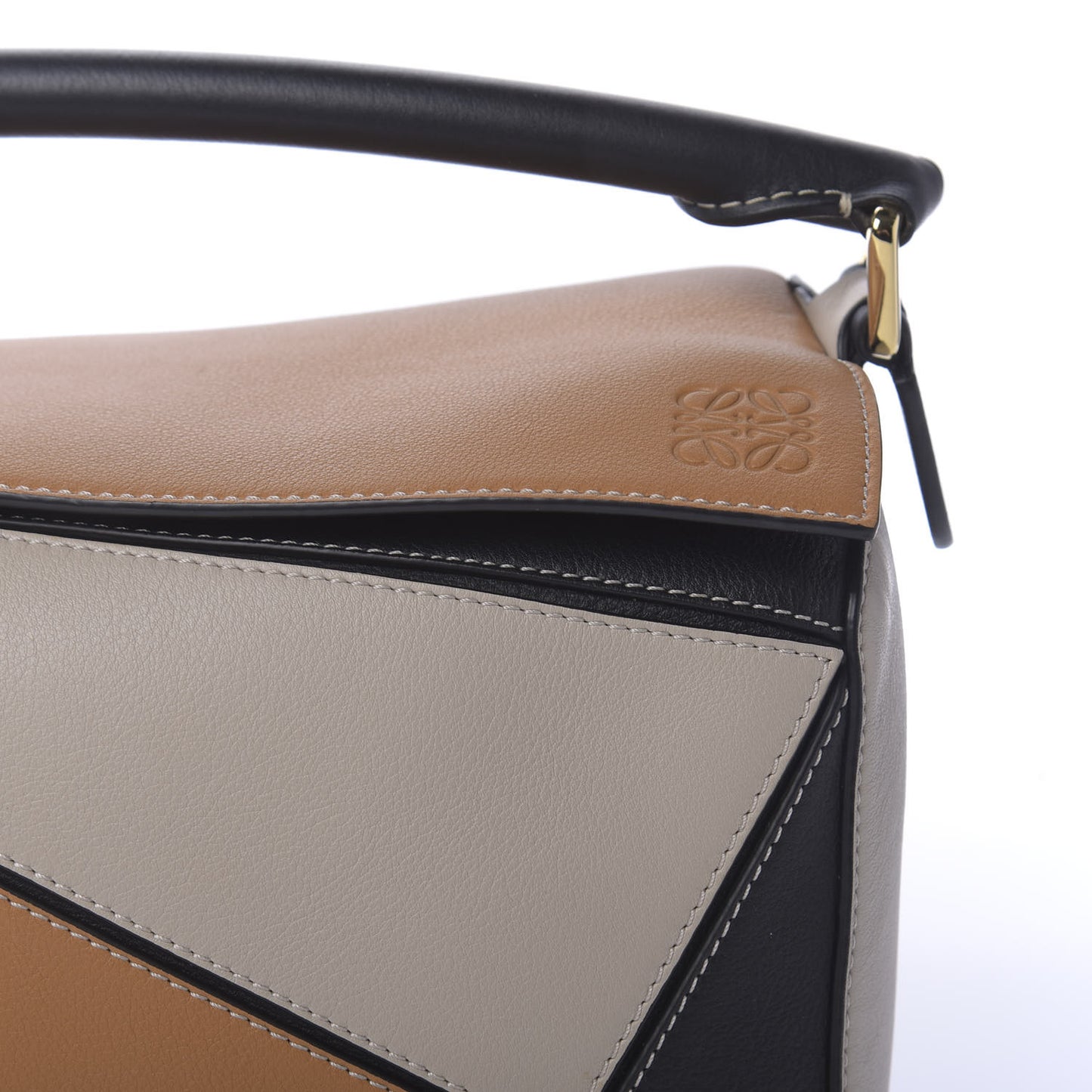 Grained Calfskin Medium Puzzle Bag Amber Light Oat