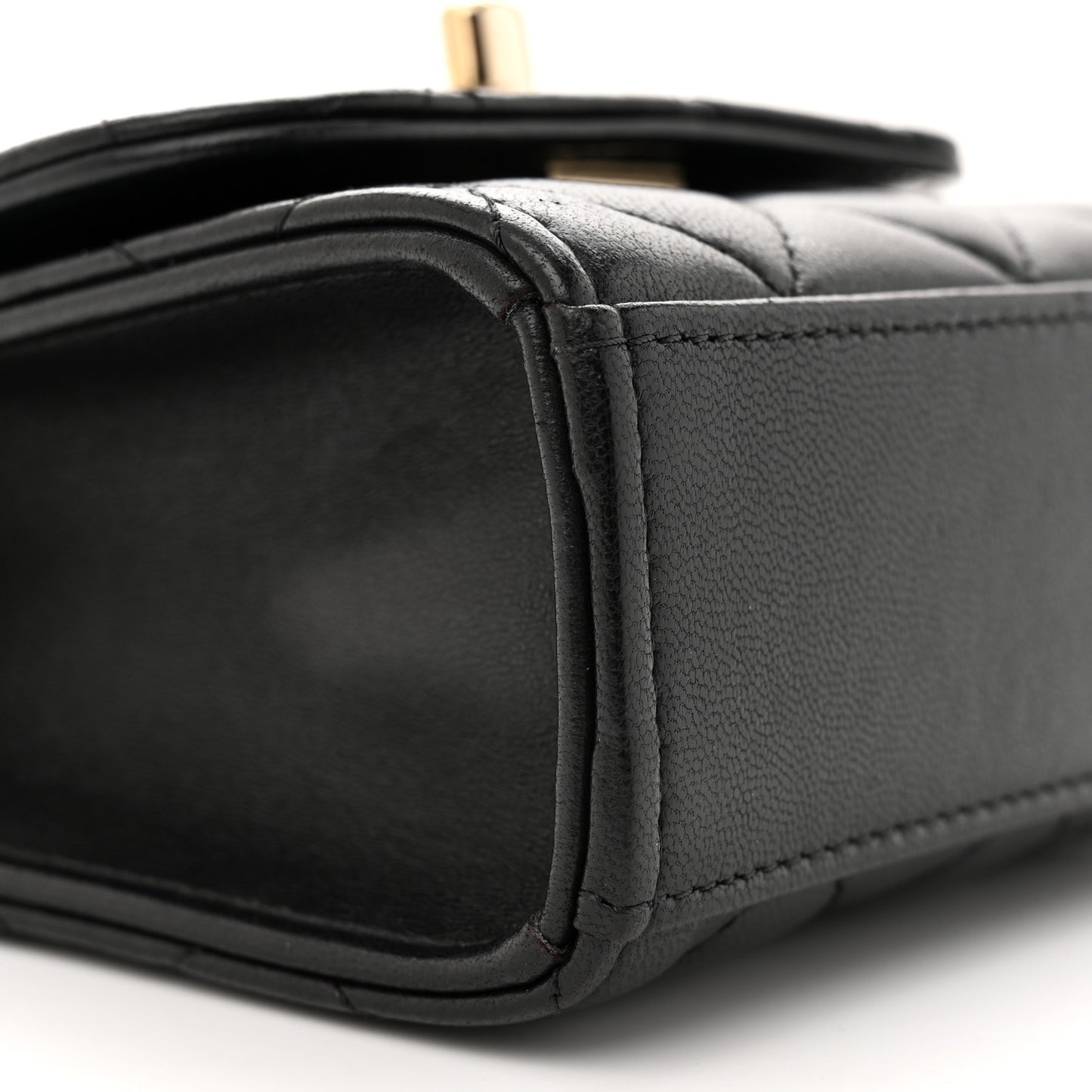 Lambskin Quilted Mini Trendy CC Chain Wallet Black