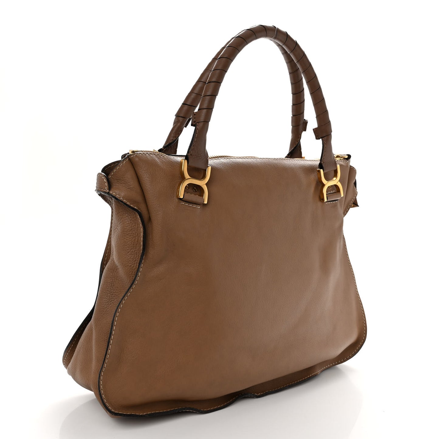 Calfskin Large Marcie Satchel Nut