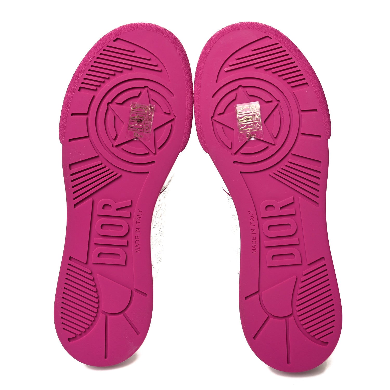 Christian Dior Calfskin Oblique Laser Perforated Dior One Low Sneakers 39 White Fuchsia 5 of 9