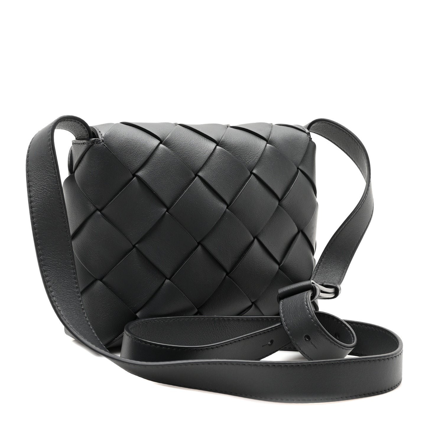 Calfskin Intreccio Diago Crossbody Bag Ardoise