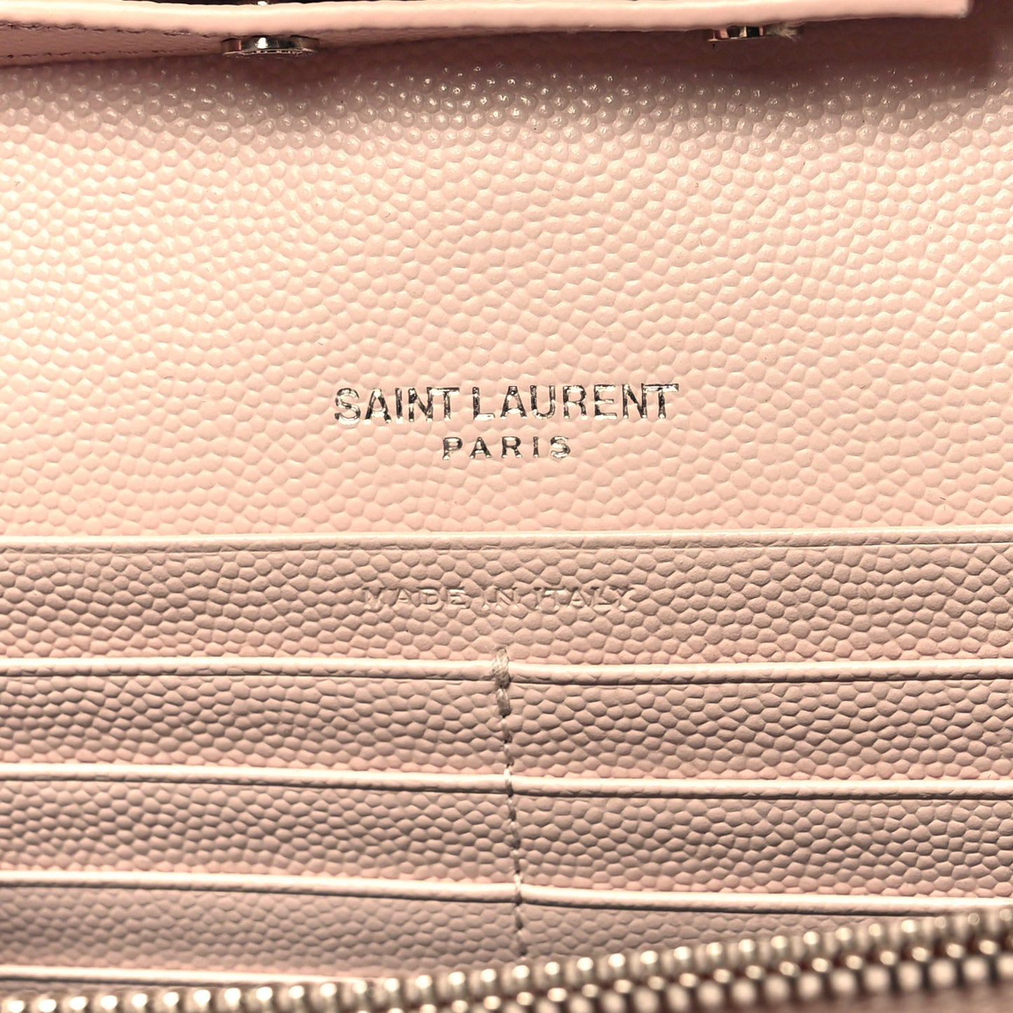 Grain De Poudre Matelasse Chevron Monogram Chain Wallet Pale Pink