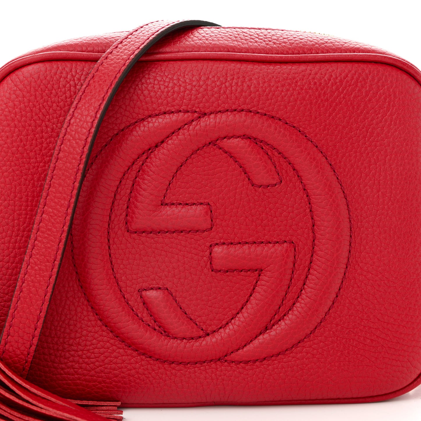 Pebbled Calfskin Small Soho Disco Bag Tabasco Red