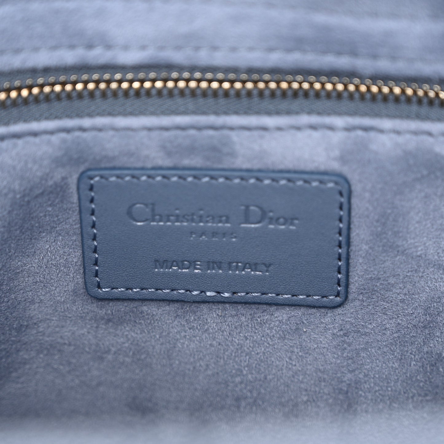 Ultra Matte Calfskin Cannage Large Lady Denim Blue