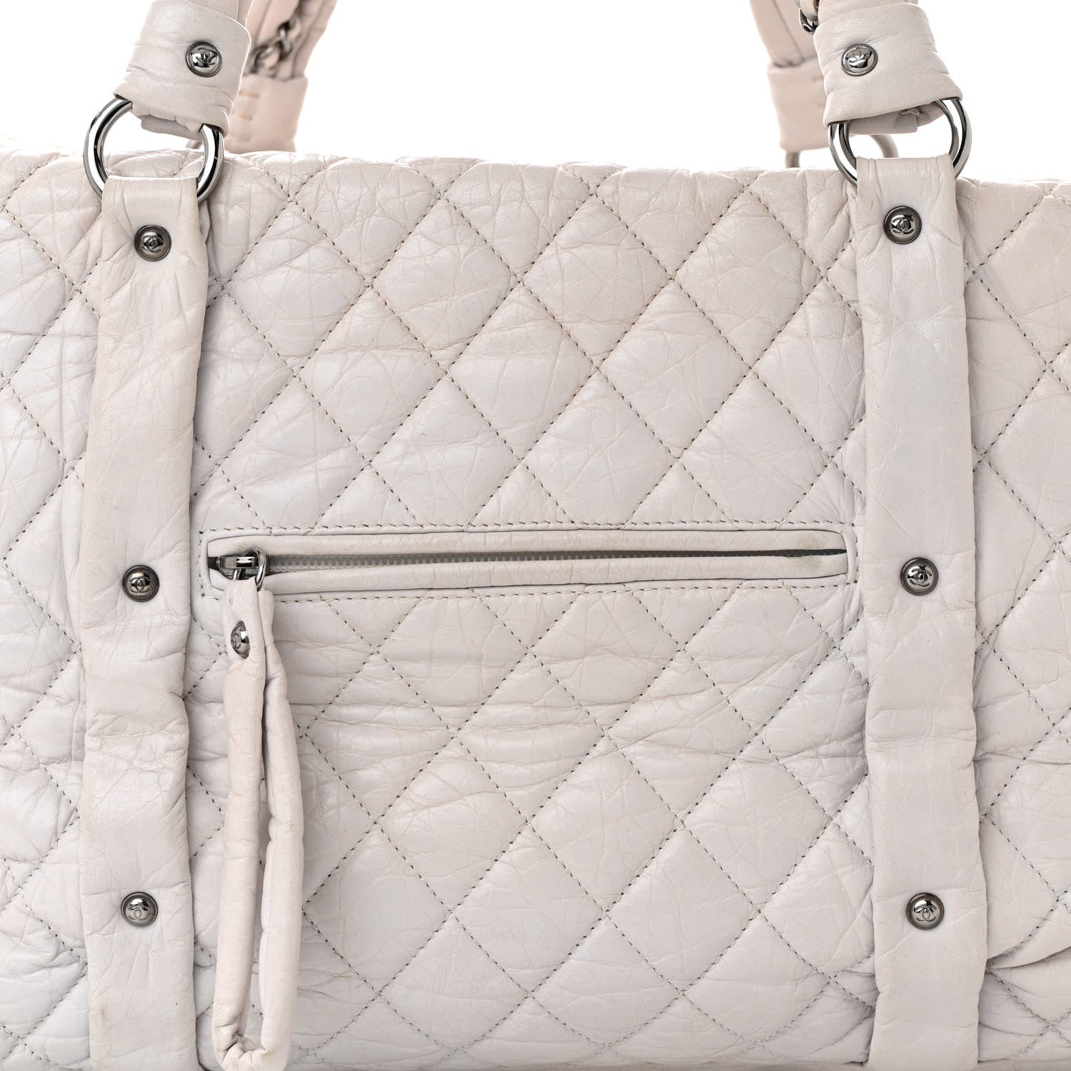 Chanel Distressed Lambskin Vintage Ligne Lady Braid XL Tote Beige 8 of 17