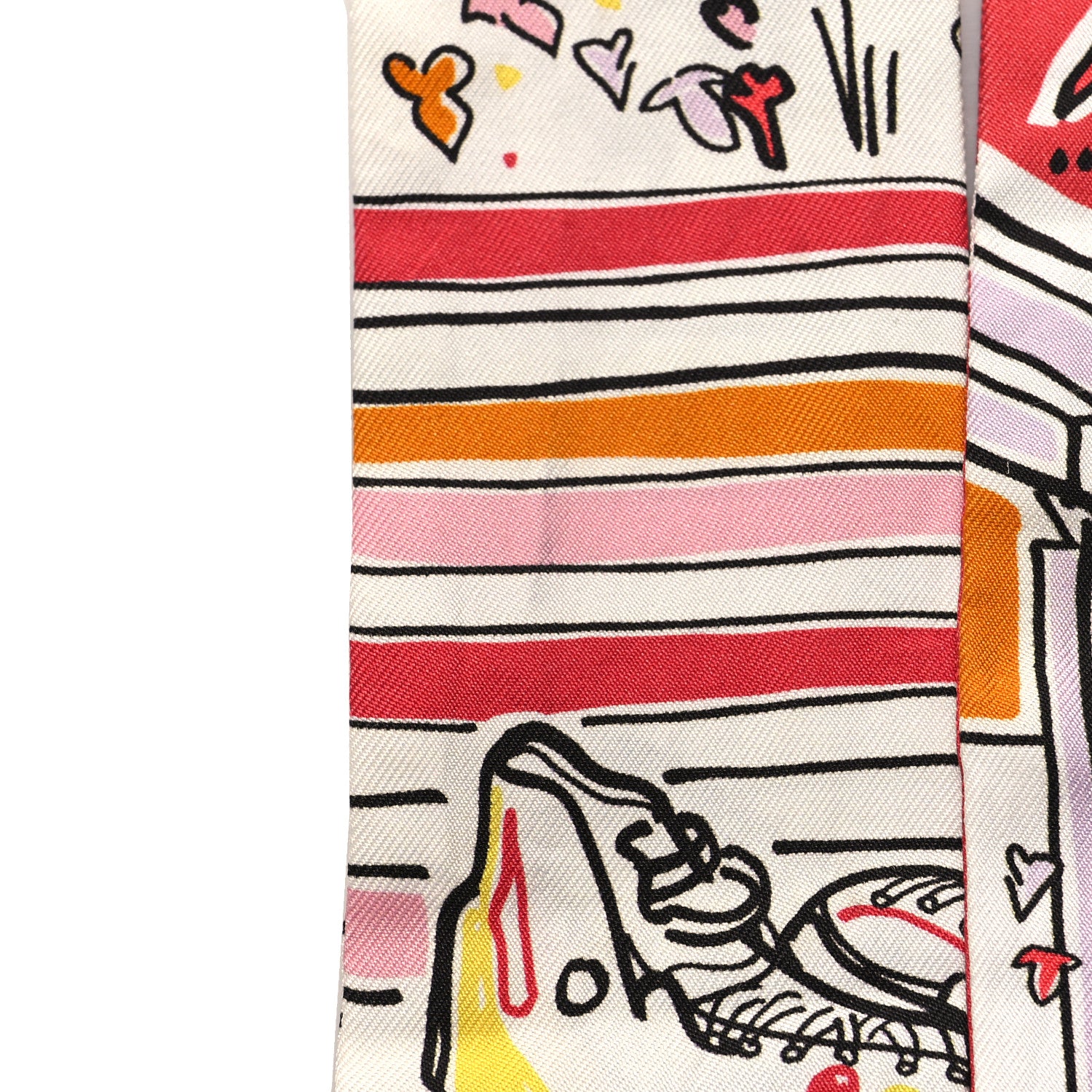 Hermes Silk Twilly Rayures d'Ete Jaune Bleu Orange 5 of 6