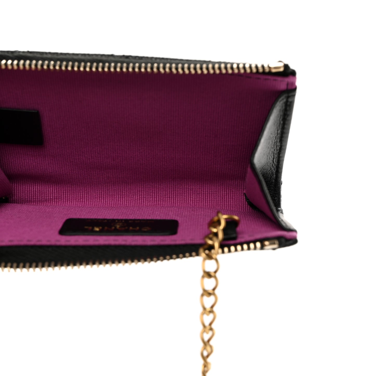 Caviar Quilted Zipped Key Holder Case Black