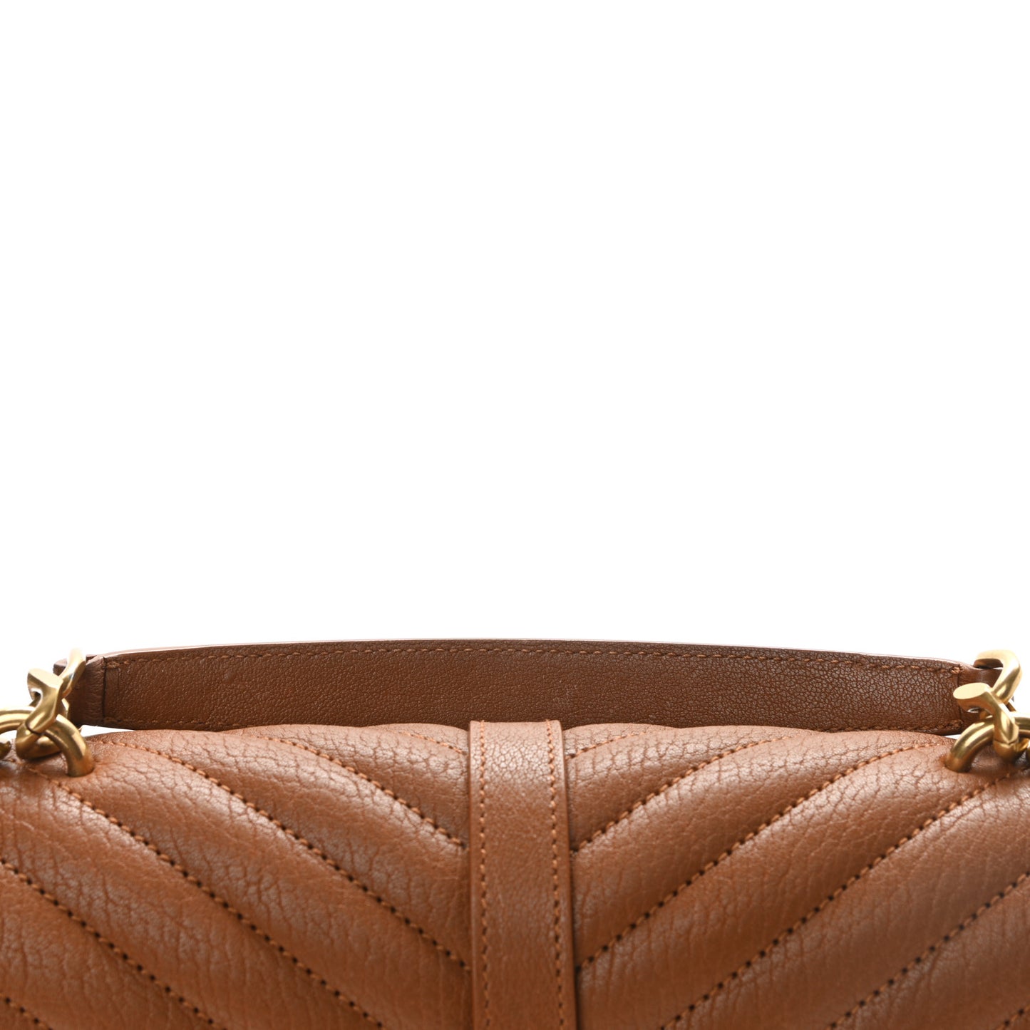 Sheepskin Matelasse Chevron Monogram Medium College Bag Brick