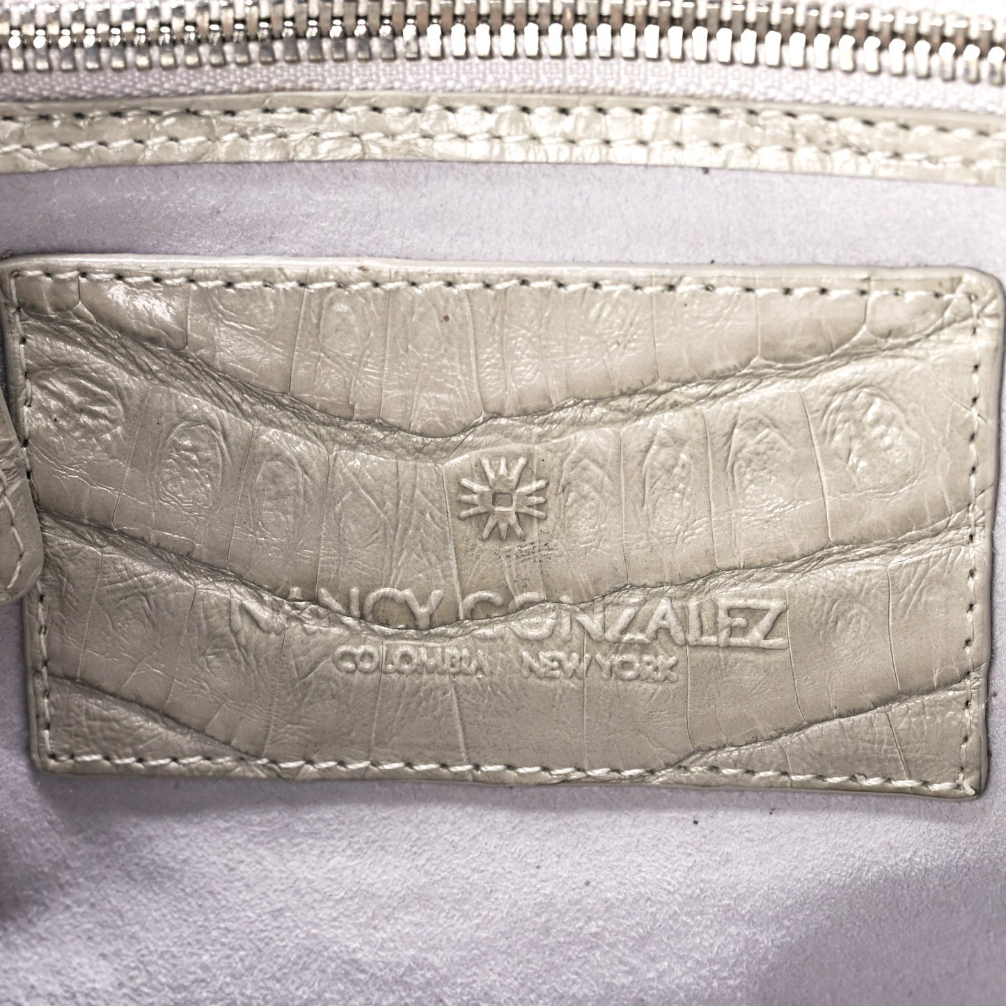 Lizard Crocodile Small Liza Top Handle Bag Beige