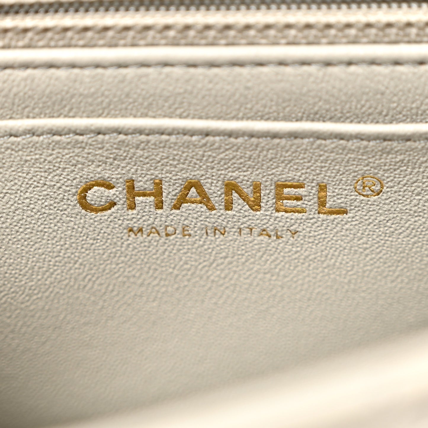 Lambskin Quilted Mini Rectangular Flap Grey