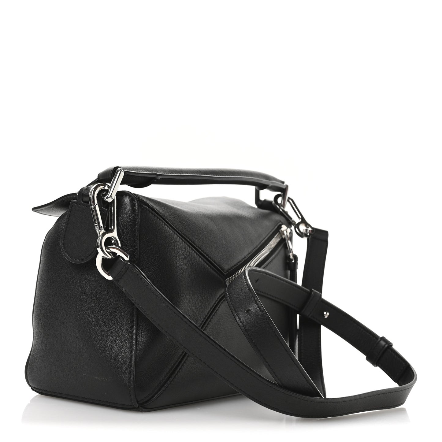 Calfskin Small Puzzle Bag Black