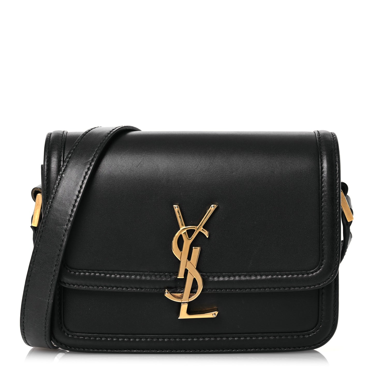 Smooth Calfskin Small Solferino Satchel Black
