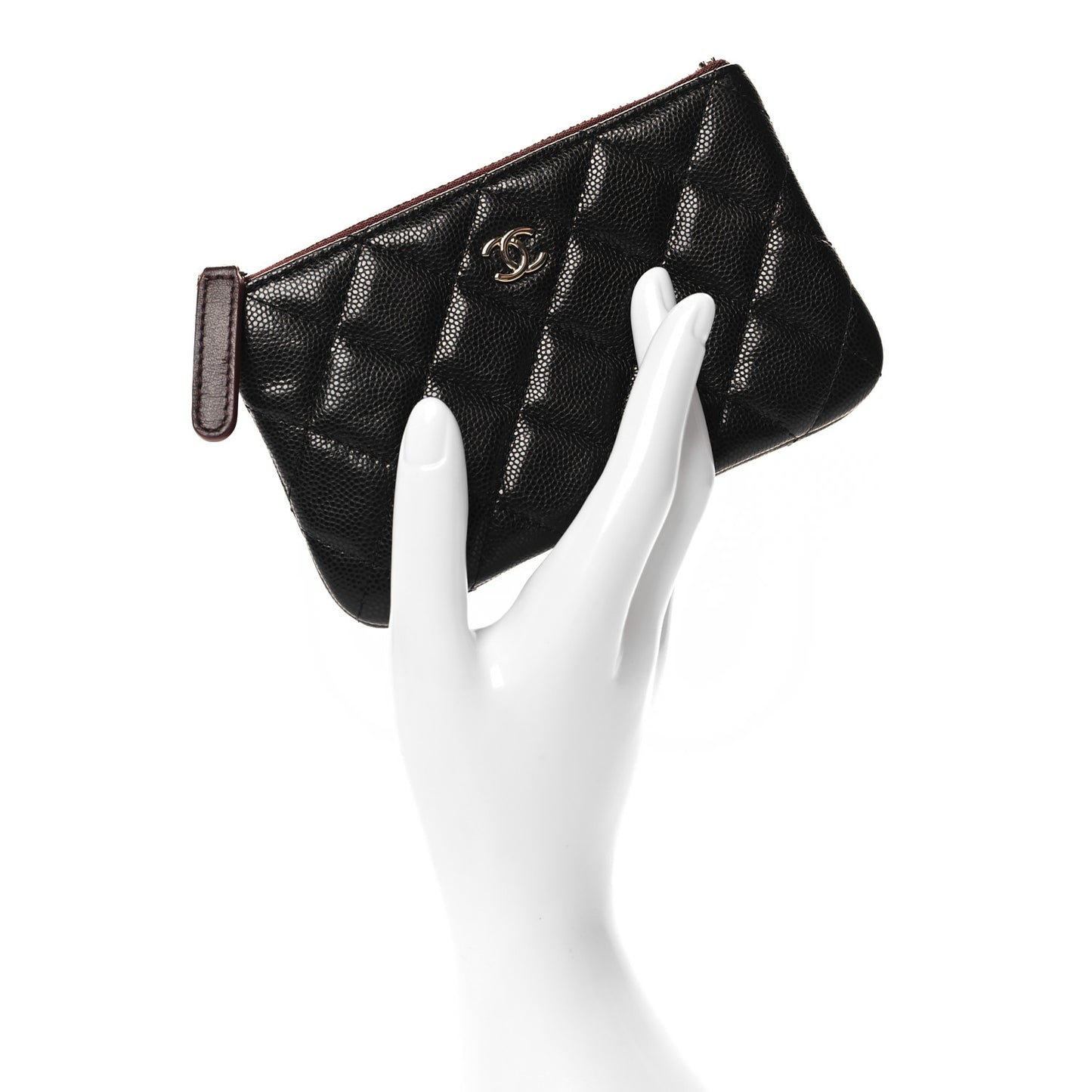 Caviar Quilted Small Cosmetic Case Black