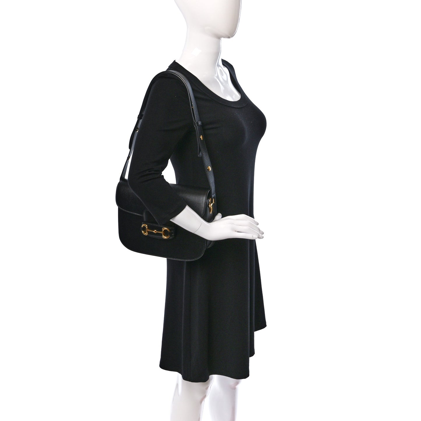Azalea Calfskin Horsebit 1955 Shoulder Bag Black