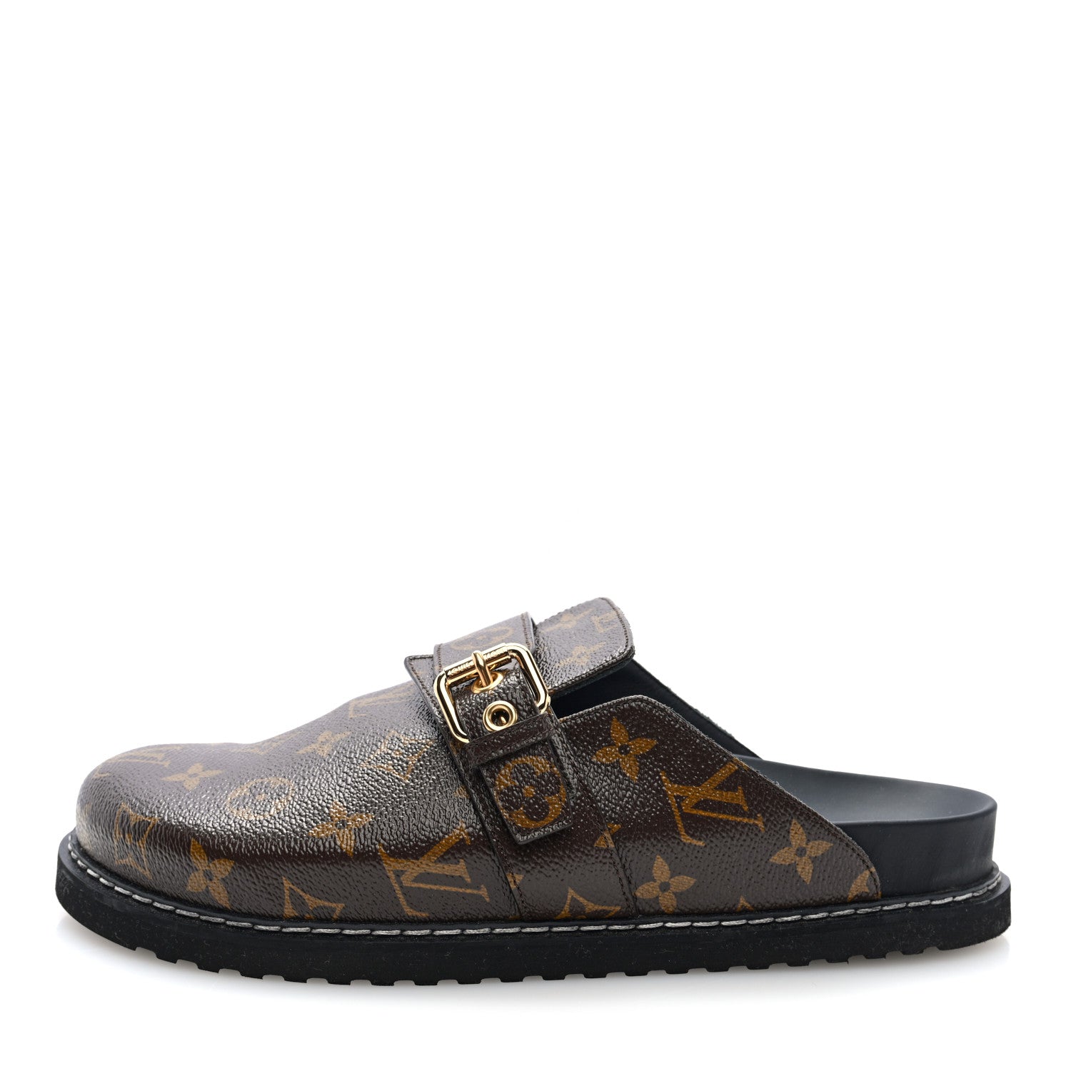 Louis Vuitton Patent Monogram Womens Cosy Flat Comfort Clog Mules