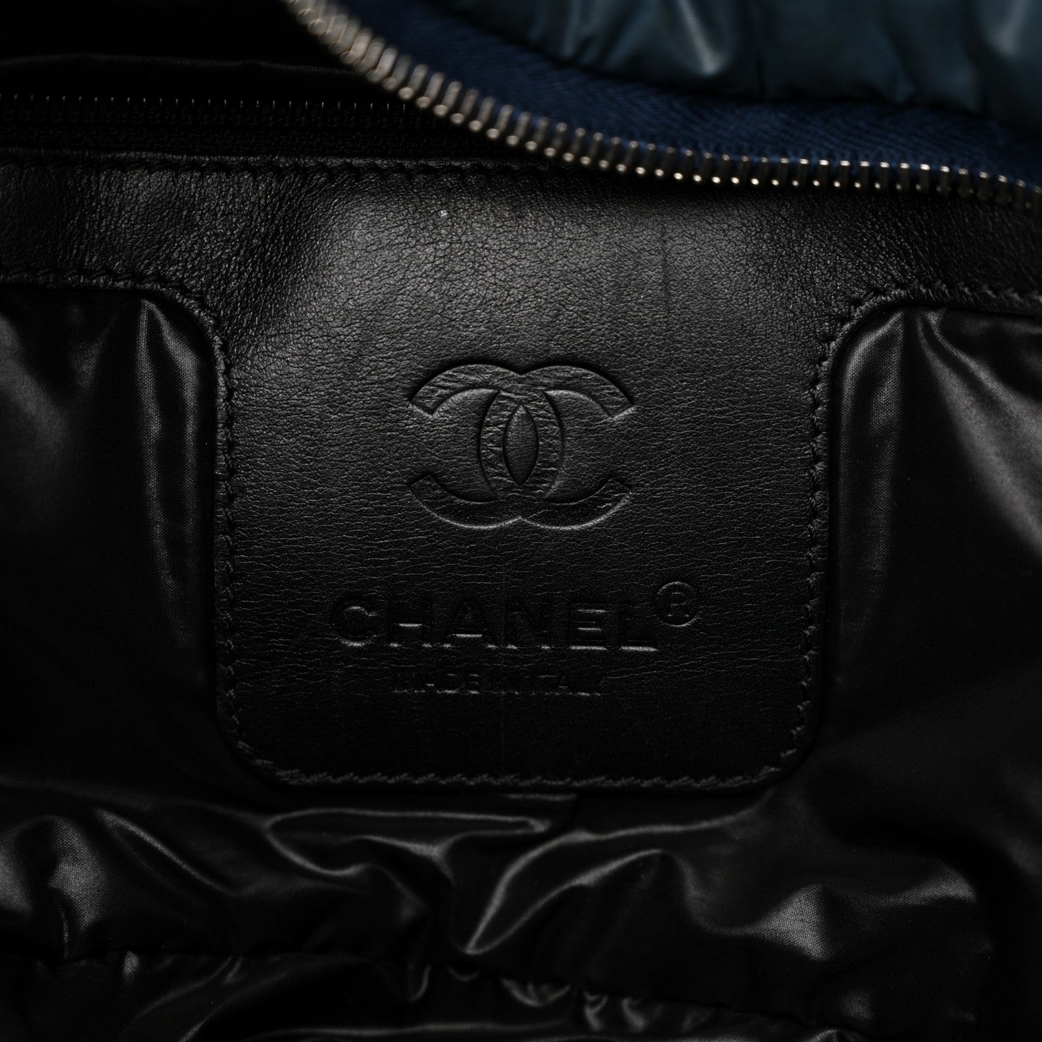 Chanel Nylon Quilted Large Coco Cocoon Tote Blue 6 of 13