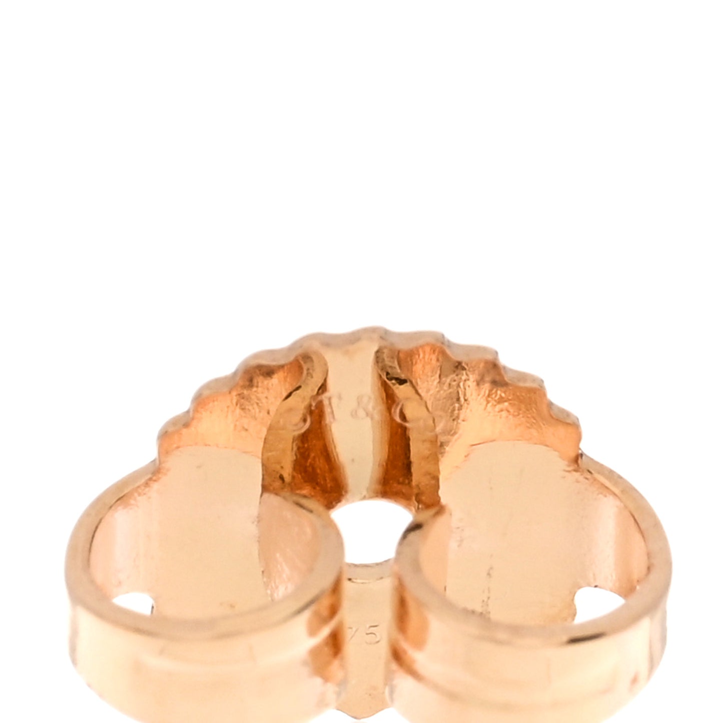 18K Rose Gold Mother of Pearl T Circle Earrings