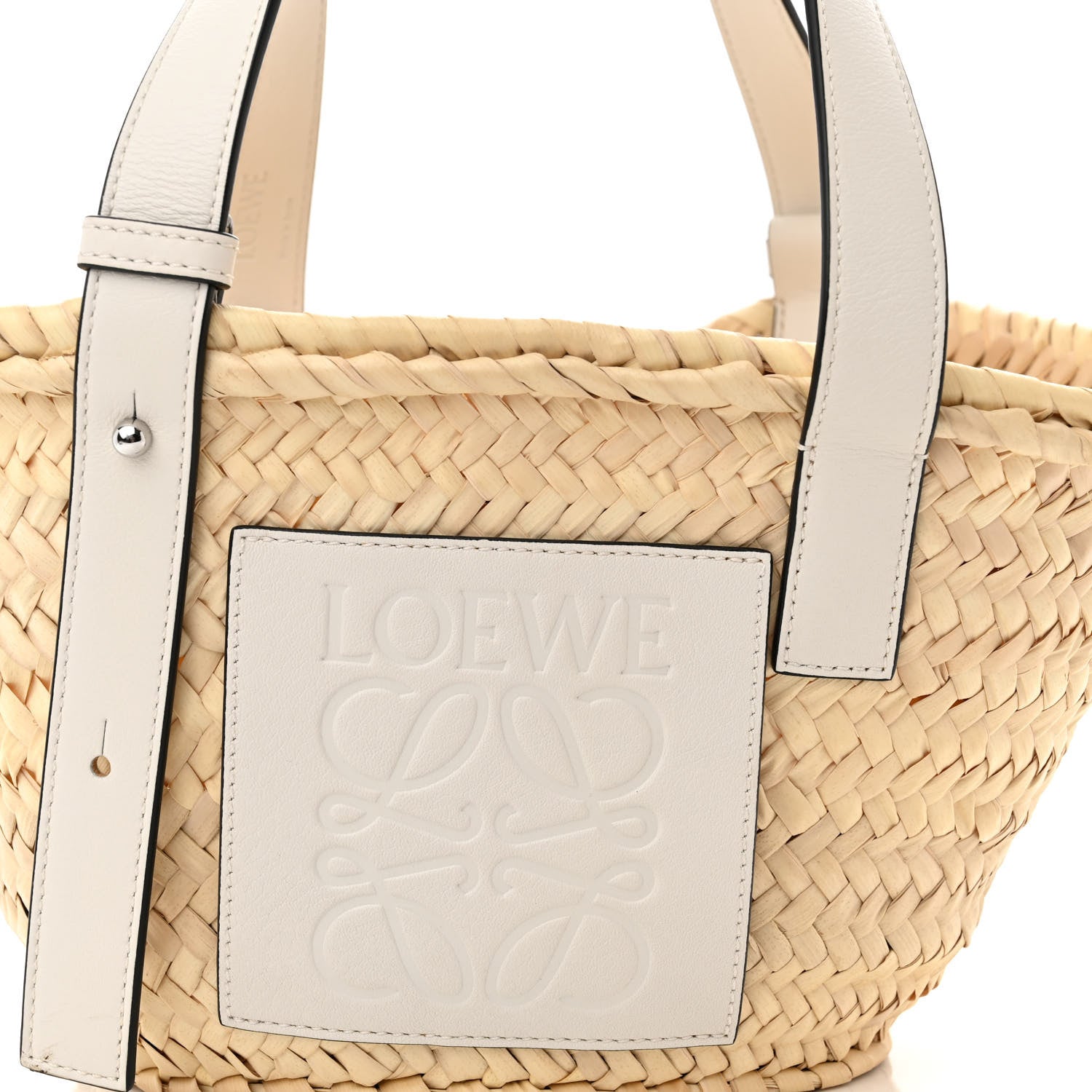Loewe Raffia Small Basket Tote Bag Natural White 7 of 9