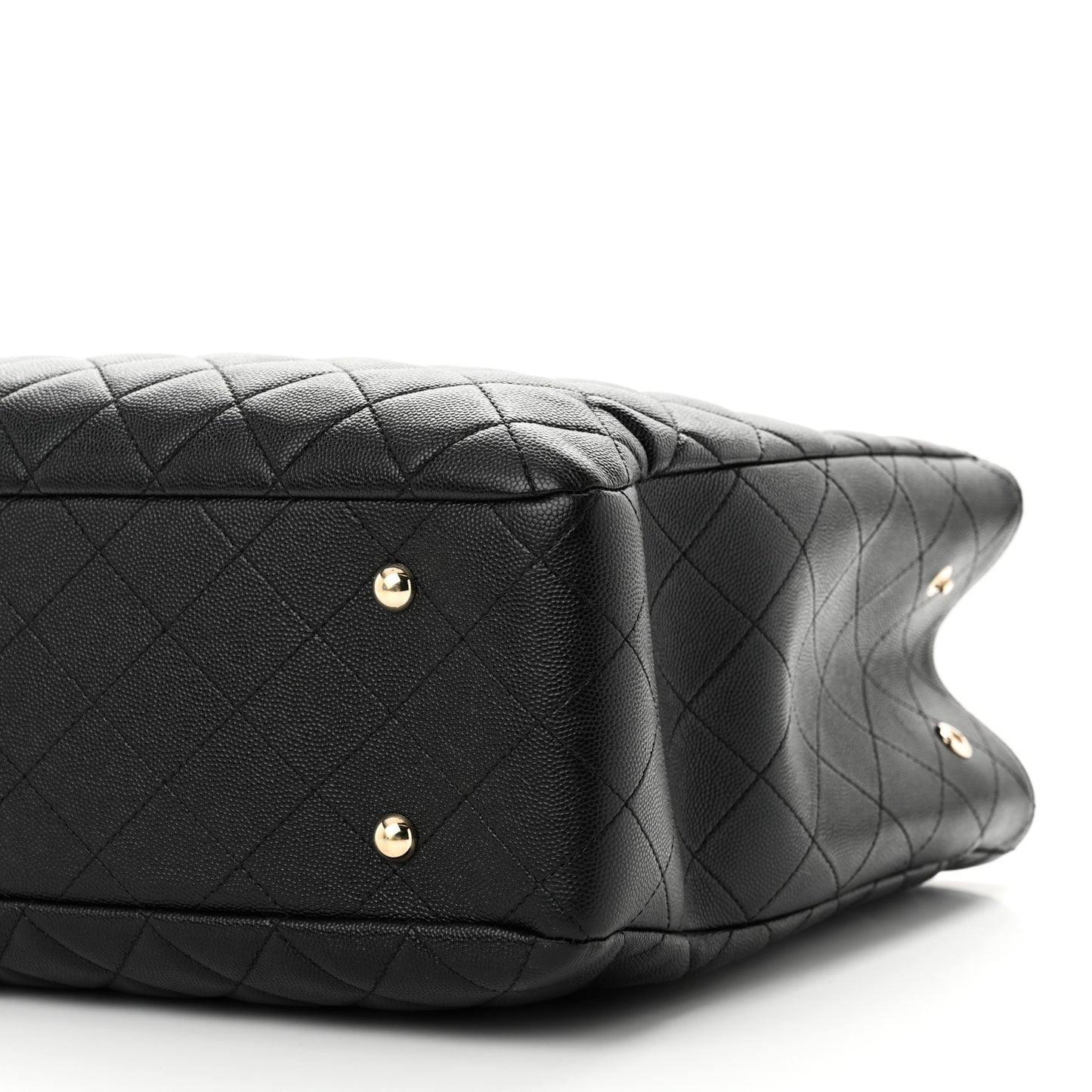 Caviar Quilted Large Shopping Tote Black