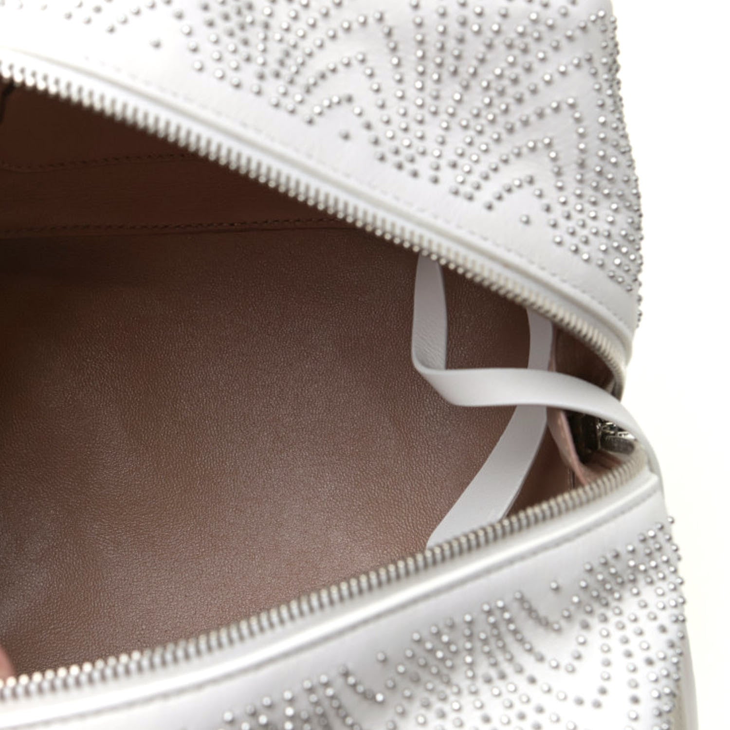 Alaia Calfskin Studded Small Elga Top Handle Bag White 6 of 11