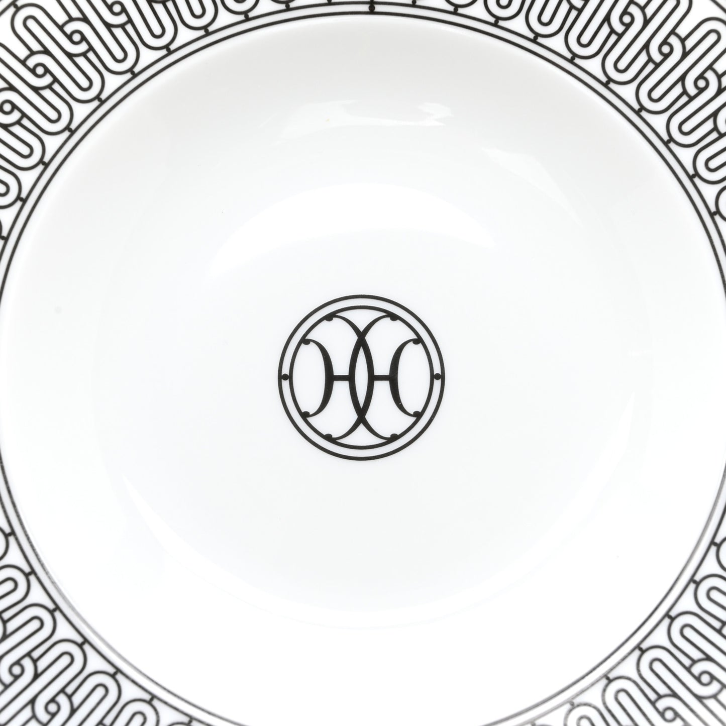Porcelain H Deco Soup Bowl Set of 2 Black White
