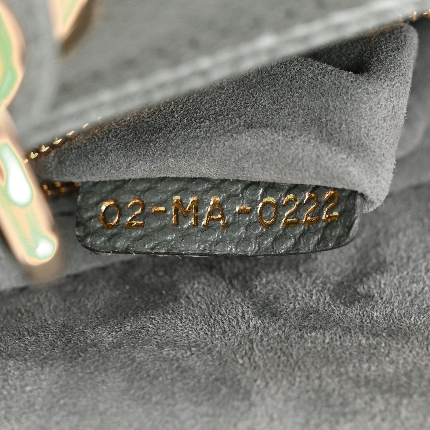 Lizard Mini Lady Dior Light Grey