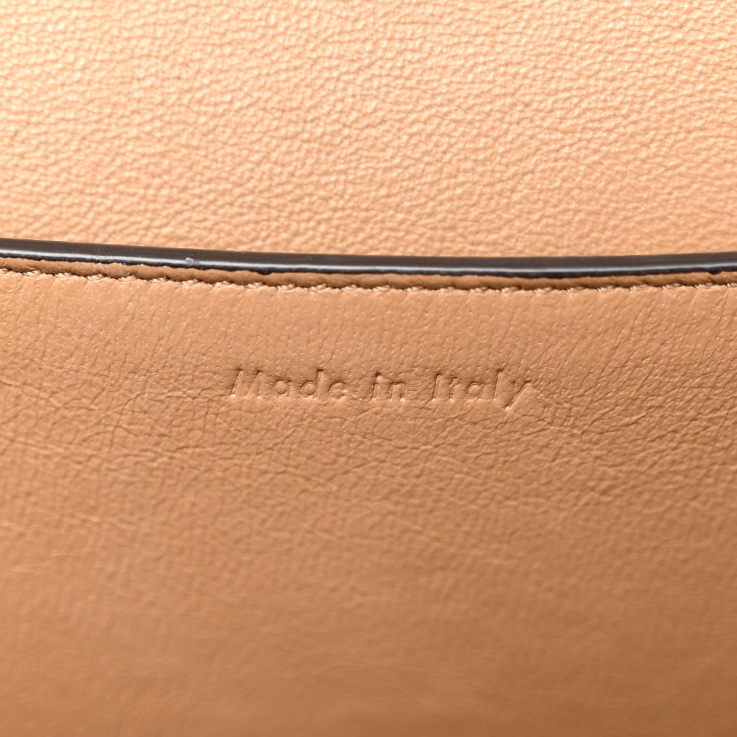 Shiny Smooth Calfskin Medium Frame Shoulder Bag Tan Optic White