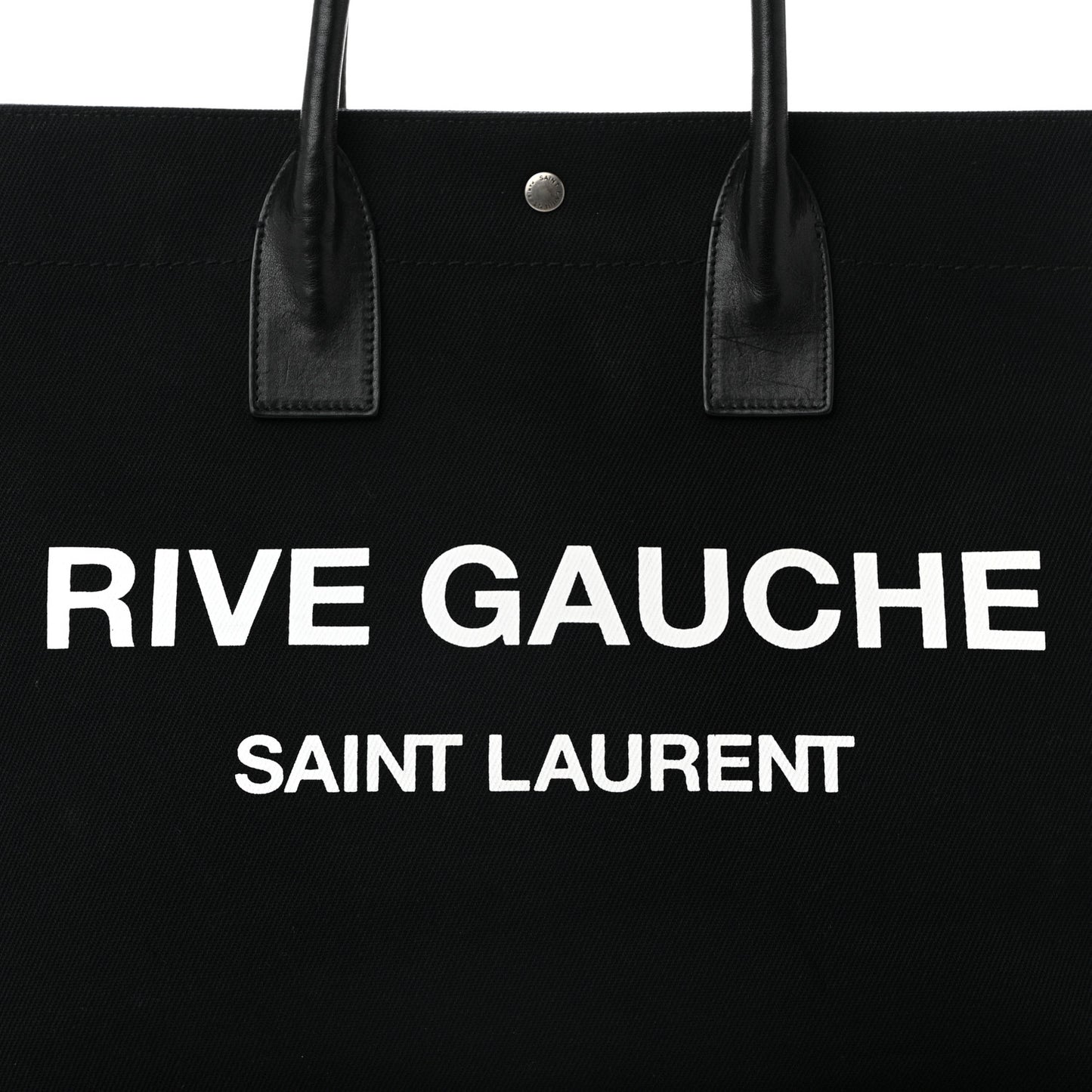 Linen Calfskin Rive Gauche Tote Black