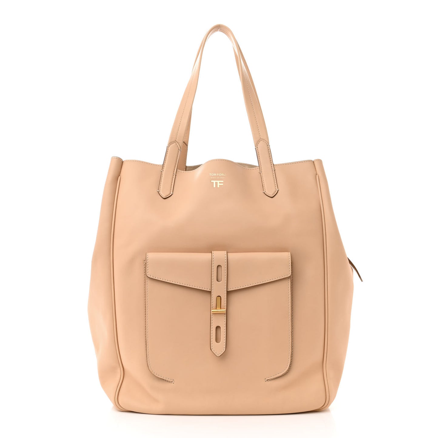 Calfskin Medium Hollywood T Twist Tote Oat