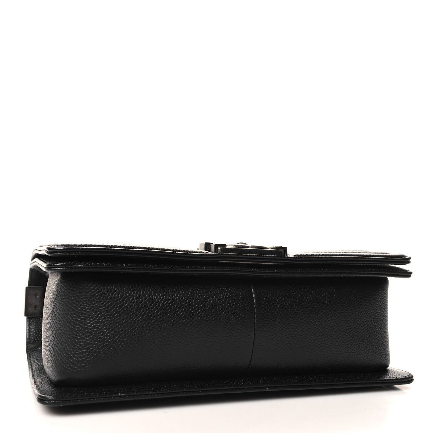 Caviar Chevron Quilted Medium Boy Flap Black