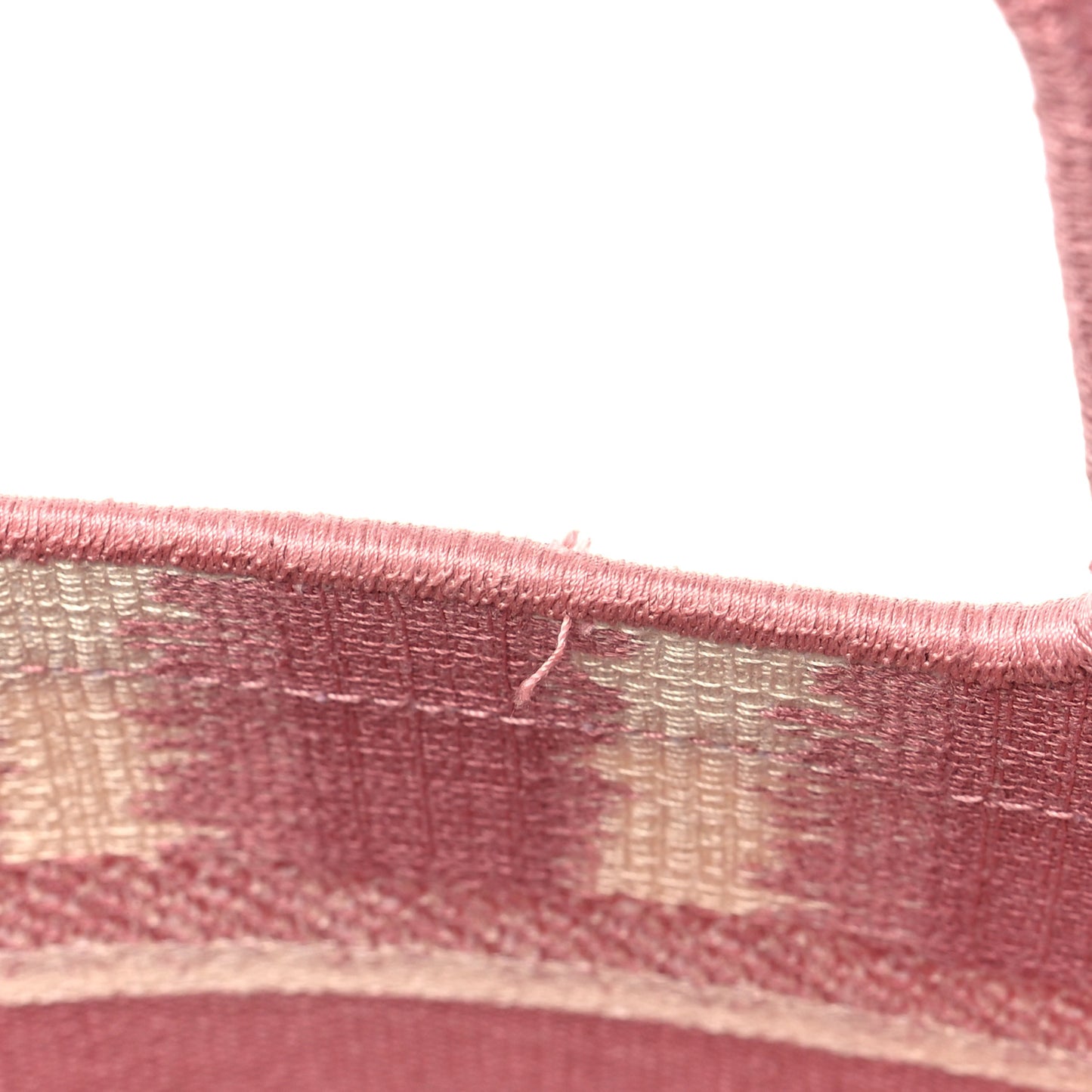 Canvas Embroidered Mini Striped Book Tote Pink Multicolor