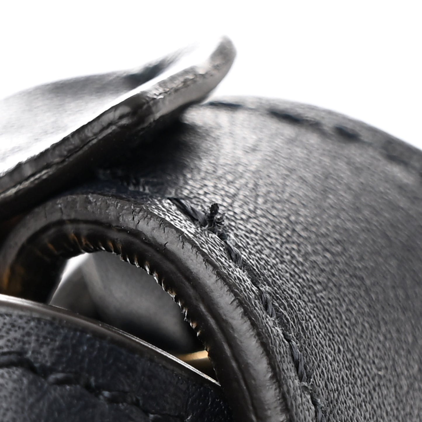 Shiny Smooth Calfskin Medium Frame Shoulder Bag Black Navy