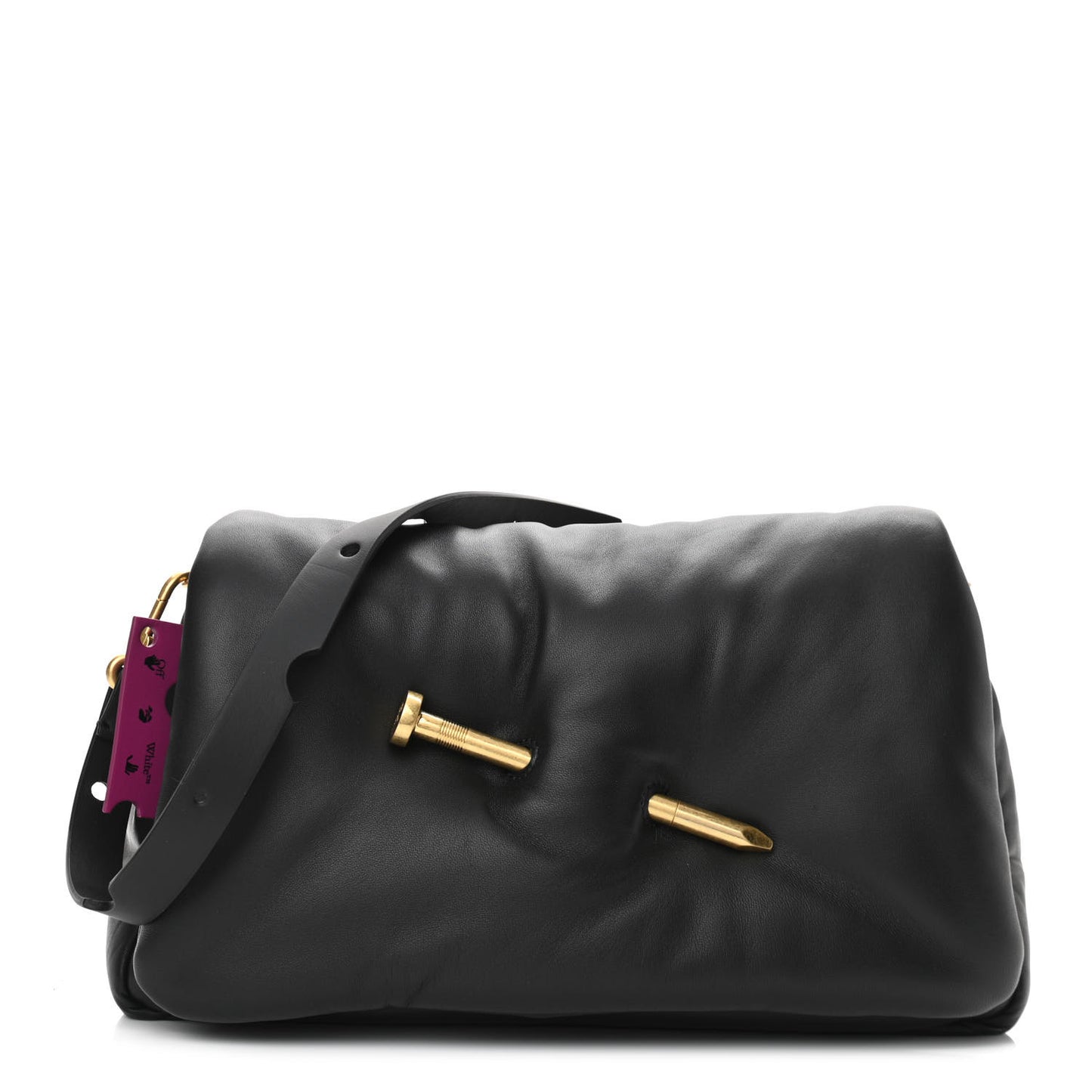 Calfskin Slouchy Nailed Clutch Black