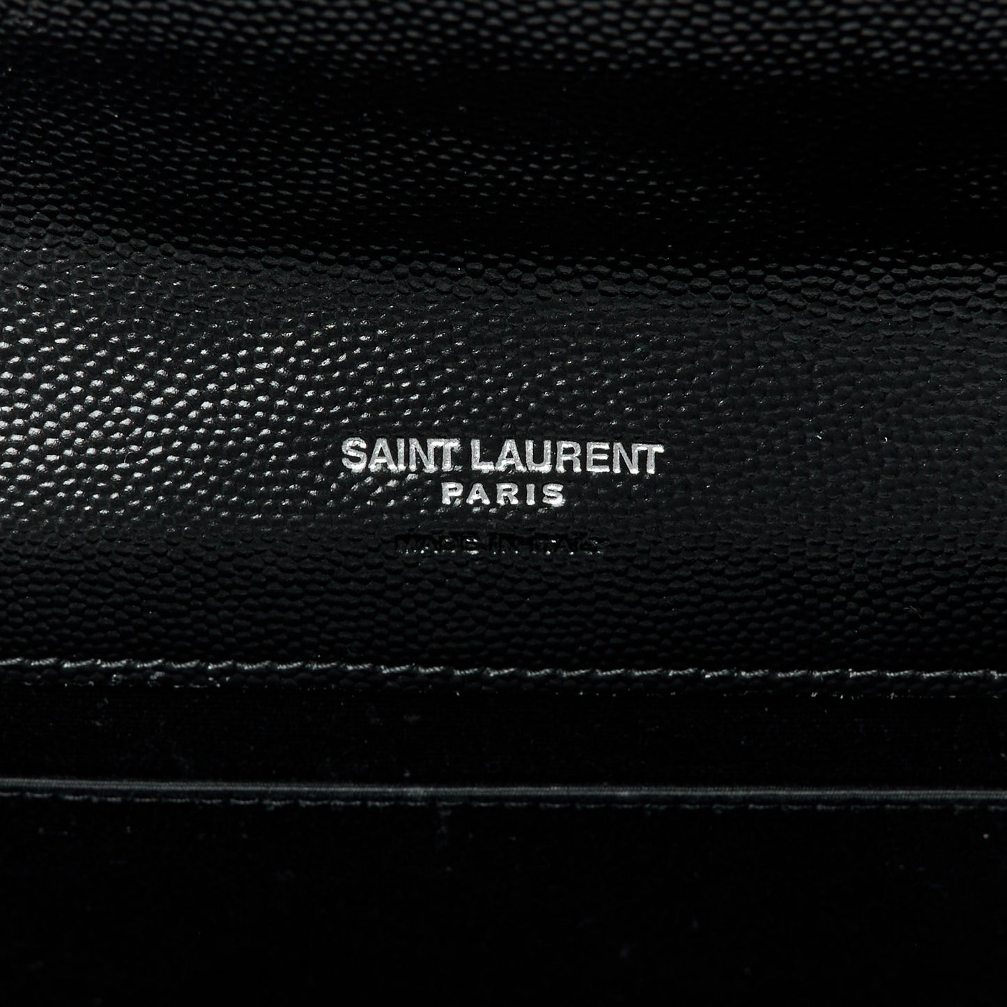 Grain De Poudre Matelasse Chevron Monogram Envelope Clutch Black