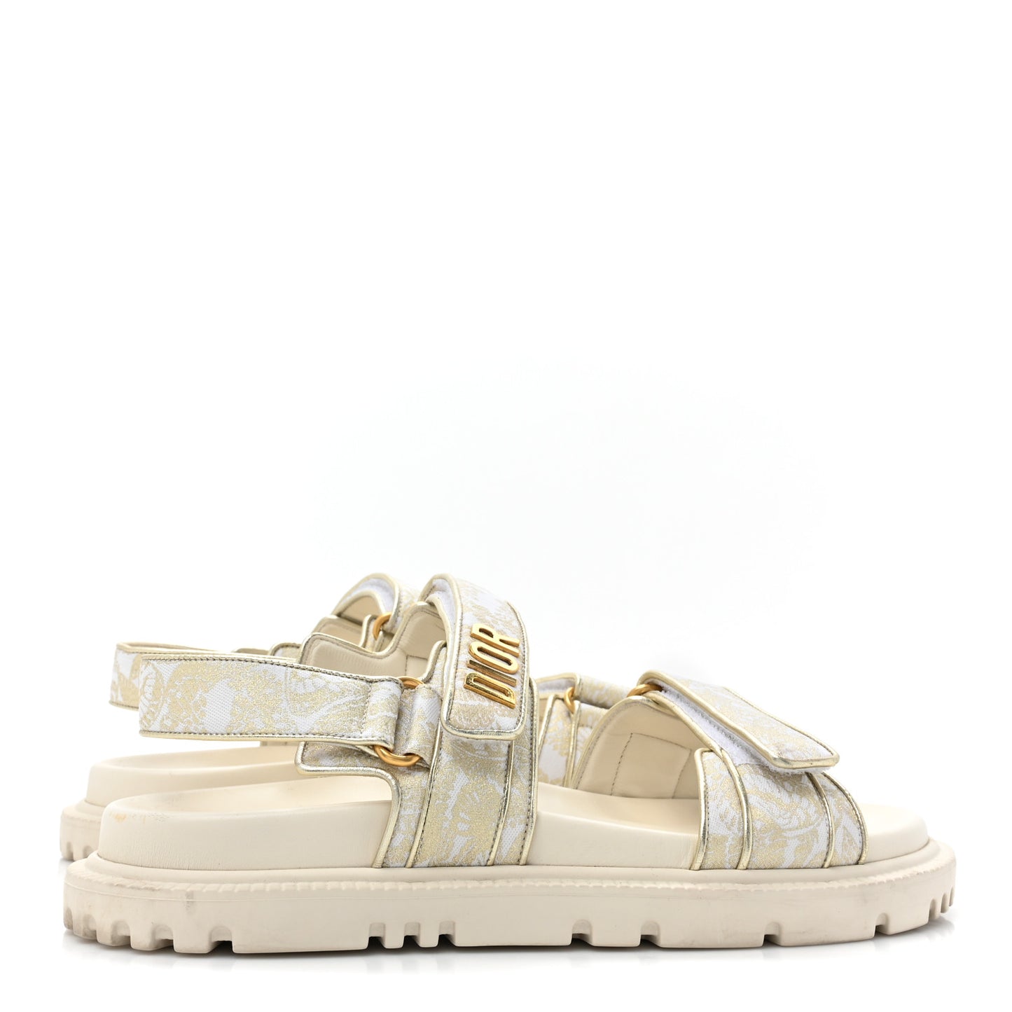 Technical Fabric Jacquard Dioract Sandals 40 White Gold