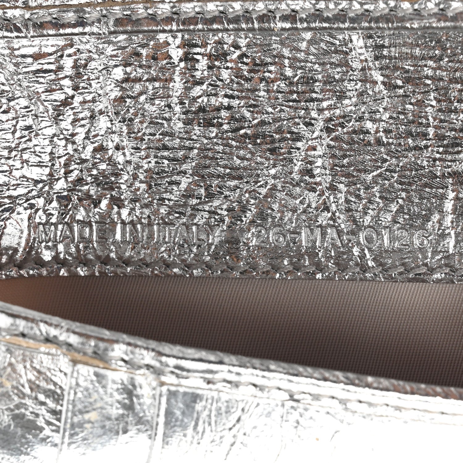 Christian Dior Ceramic Effect Deerskin Cannage Diorama Elancee Wallet Silver 8 of 13