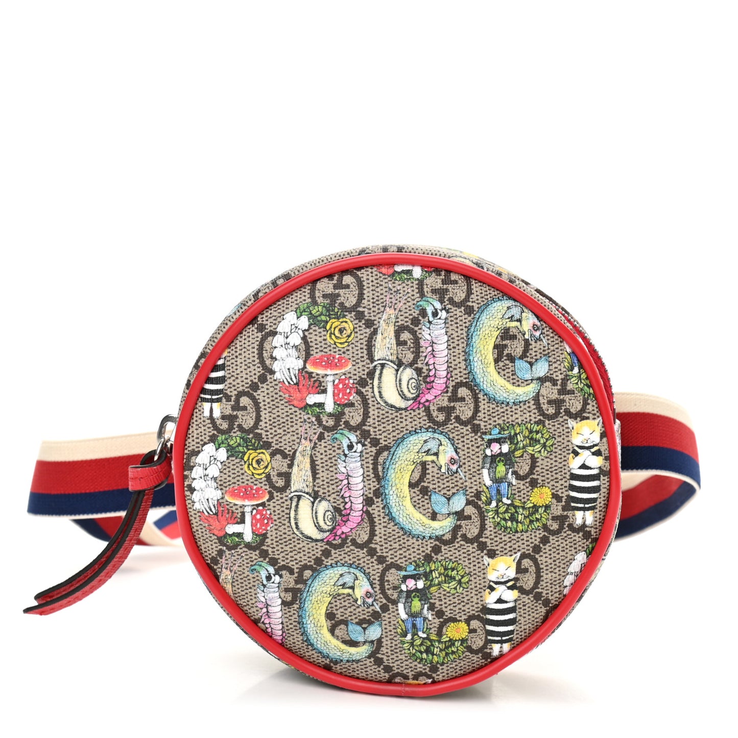 GG Supreme Monogram Web Childrens Print Round Belt Bag Multicolor