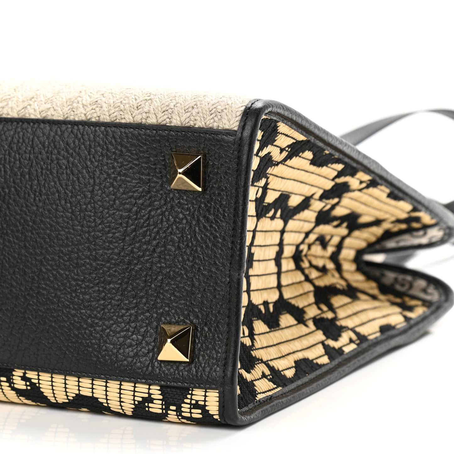 Raffia Project Safari Iconic Tote Black Natural