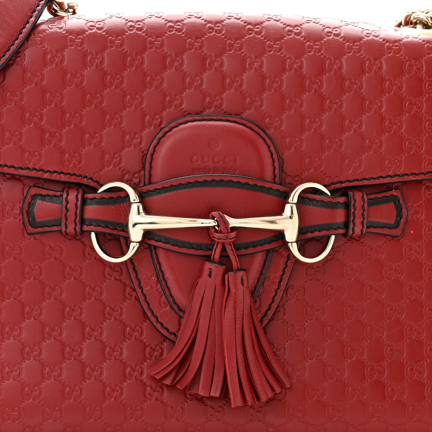 Microguccissima Medium Emily Chain Shoulder Bag Red